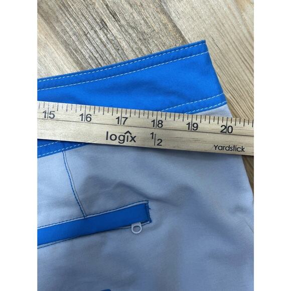 American Fighter Men's 38 Gray Blue Stretch Board Shorts Swimwear Workout - Picture 4 of 5